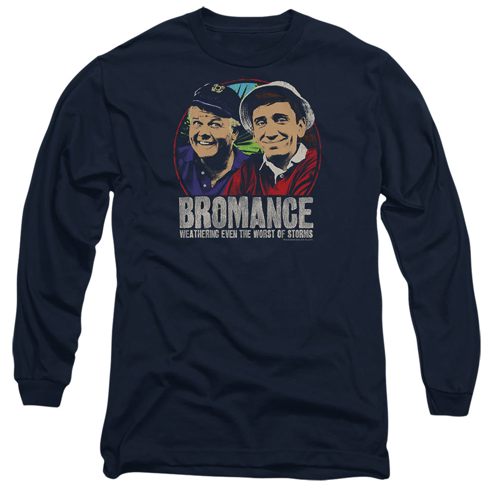 AN OFFCIALLY LICENSED GILLIGANS ISLAND STORMY BROMANCE MEN'S LONG SLEEVE T-SHIRT NAVY