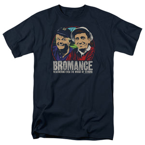 AN OFFCIALLY LICENSED GILLIGANS ISLAND STORMY BROMANCE MEN'S REGULAR FIT T-SHIRT NAVY