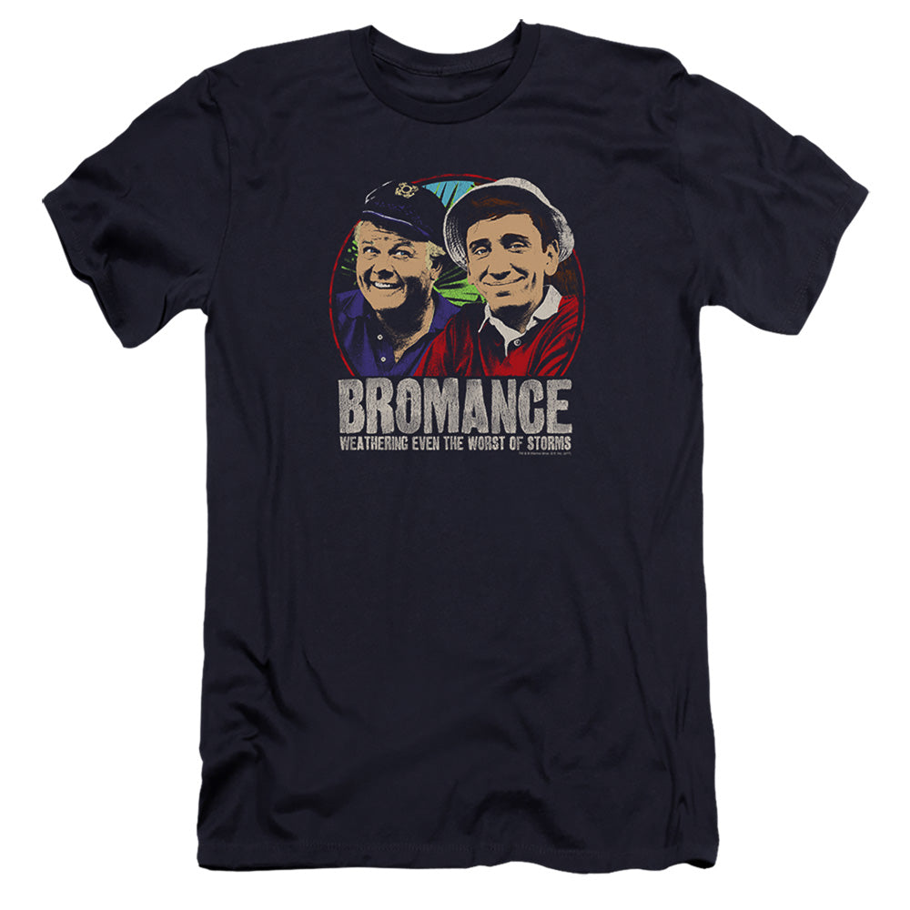 AN OFFCIALLY LICENSED GILLIGANS ISLAND STORMY BROMANCE MEN'S PREMIUM SLIM FIT T-SHIRT NAVY