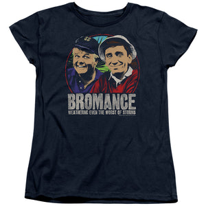 AN OFFCIALLY LICENSED GILLIGANS ISLAND STORMY BROMANCE WOMEN'S REGULAR FIT T-SHIRT NAVY