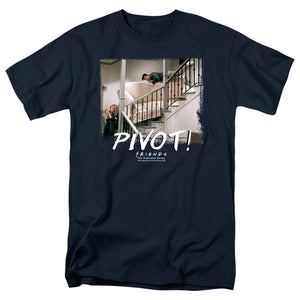 AN OFFCIALLY LICENSED FRIENDS PIVOT MEN'S REGULAR FIT T-SHIRT NAVY