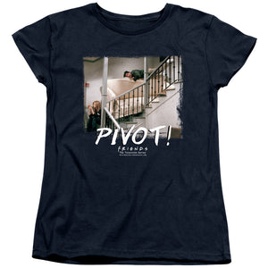 AN OFFCIALLY LICENSED FRIENDS PIVOT WOMEN'S REGULAR FIT T-SHIRT NAVY