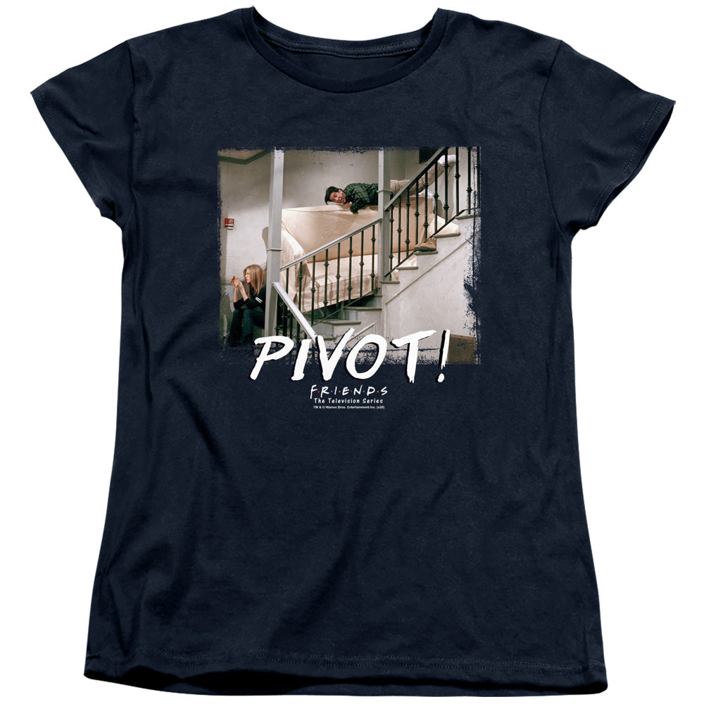 AN OFFCIALLY LICENSED FRIENDS PIVOT WOMEN'S REGULAR FIT T-SHIRT NAVY