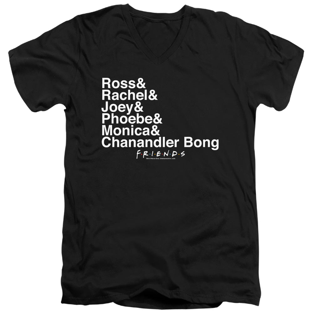 AN OFFCIALLY LICENSED FRIENDS CHANANDLER BONG MEN'S V-NECK T-SHIRT BLACK