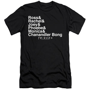 AN OFFCIALLY LICENSED FRIENDS CHANANDLER BONG MEN'S PREMIUM SLIM FIT T-SHIRT BLACK