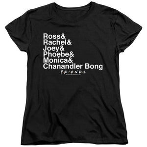 AN OFFCIALLY LICENSED FRIENDS CHANANDLER BONG WOMEN'S REGULAR FIT T-SHIRT BLACK