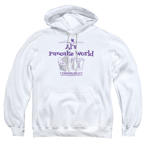 AN OFFCIALLY LICENSED GILMORE GIRLS ALS PANCAKE WORLD ADULT UNISEX PULLOVER HOODIE WHITE