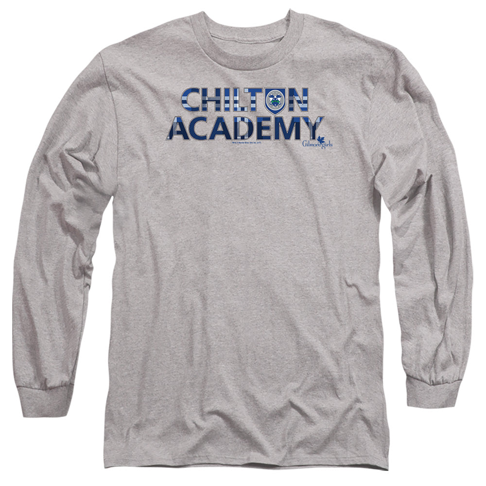 AN OFFCIALLY LICENSED GILMORE GIRLS CHILTON ACADEMY MEN'S LONG SLEEVE T-SHIRT ATHLETIC HEATHER