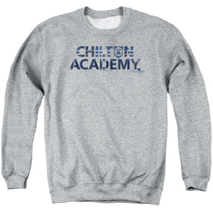 AN OFFCIALLY LICENSED GILMORE GIRLS CHILTON ACADEMY ADULT UNISEX CREWNECK SWEATSHIRT ATHLETIC HEATHER