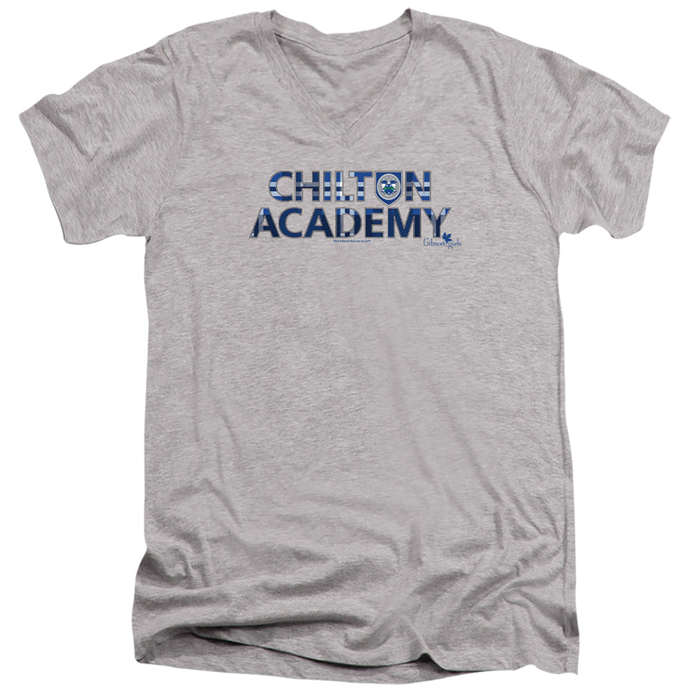AN OFFCIALLY LICENSED GILMORE GIRLS CHILTON ACADEMY MEN'S V-NECK T-SHIRT ATHLETIC HEATHER