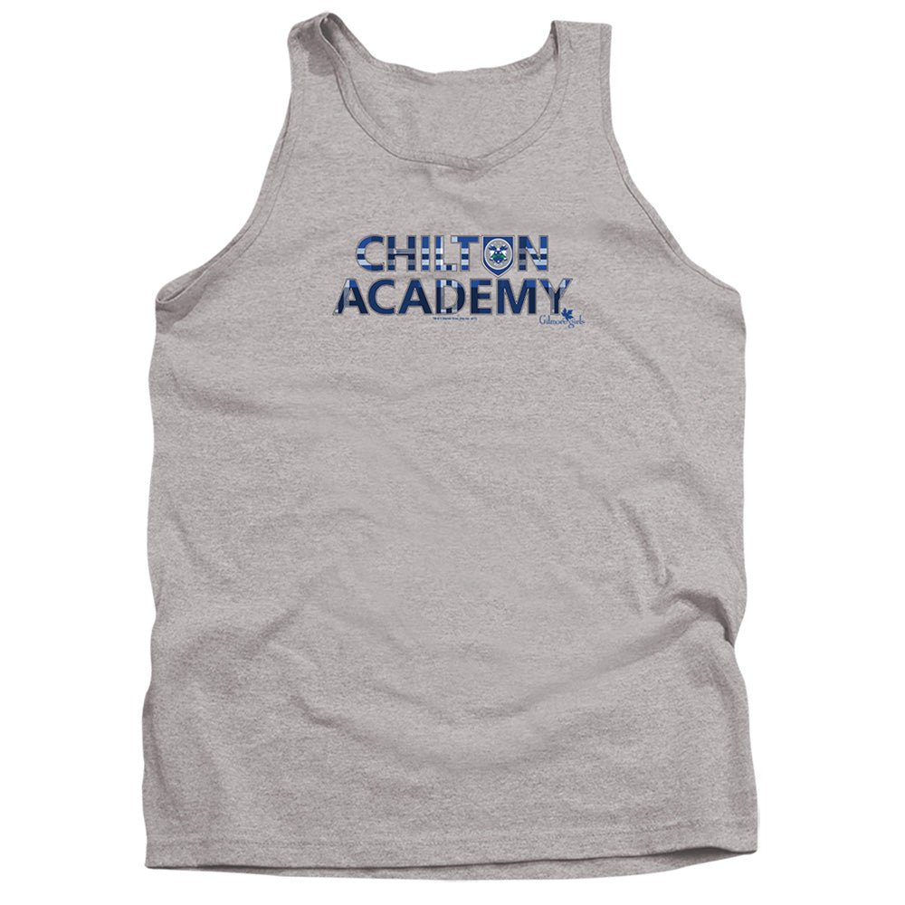 AN OFFCIALLY LICENSED GILMORE GIRLS CHILTON ACADEMY ADULT UNISEX TANK TOP ATHLETIC HEATHER