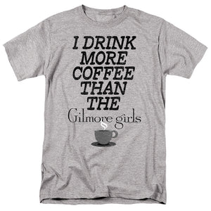 AN OFFCIALLY LICENSED GILMORE GIRLS MORE COFFEE MEN'S REGULAR FIT T-SHIRT ATHLETIC HEATHER