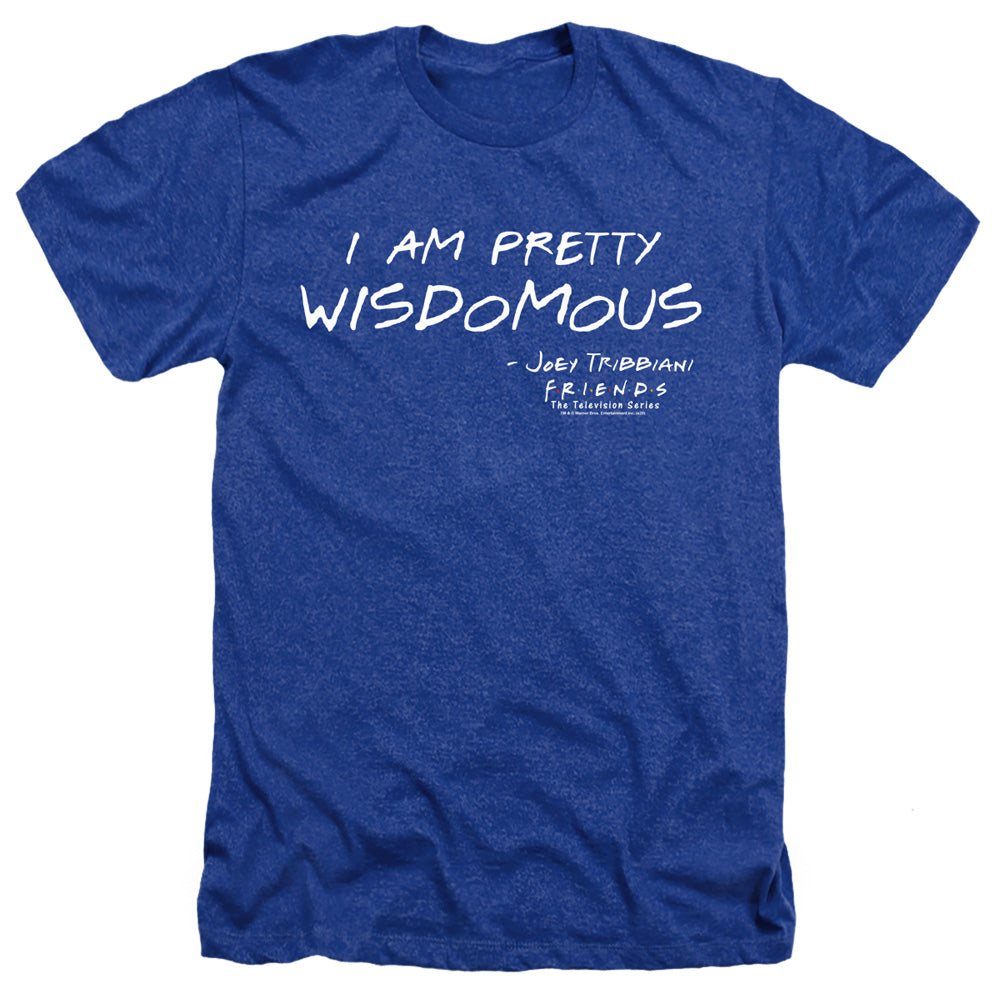 AN OFFCIALLY LICENSED FRIENDS WISDOMOUS MEN'S HEATHER T-SHIRT ROYAL