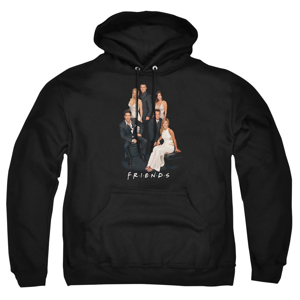 AN OFFCIALLY LICENSED FRIENDS CLASSY ADULT UNISEX PULLOVER HOODIE BLACK