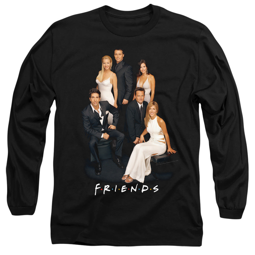 AN OFFCIALLY LICENSED FRIENDS CLASSY MEN'S LONG SLEEVE T-SHIRT BLACK