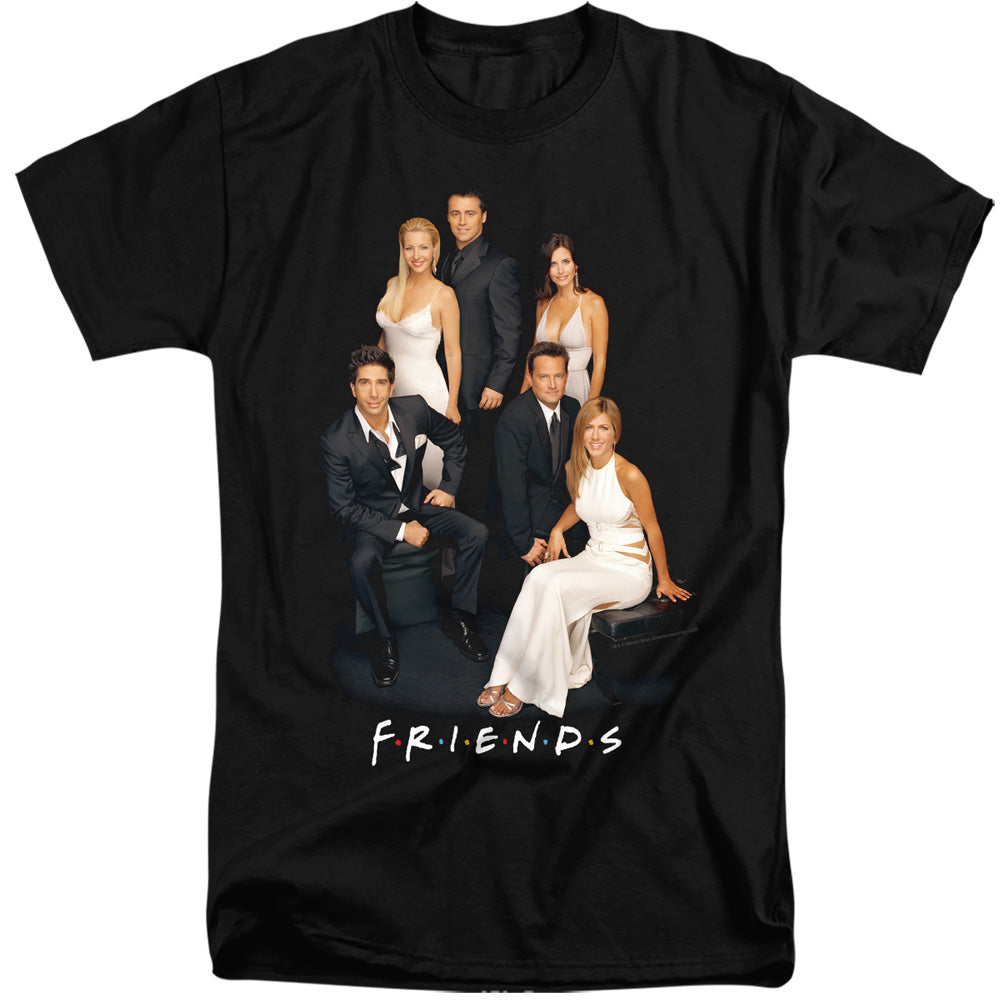 AN OFFCIALLY LICENSED FRIENDS CLASSY MEN'S TALL FIT T-SHIRT BLACK