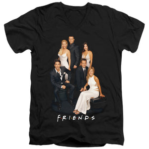 AN OFFCIALLY LICENSED FRIENDS CLASSY MEN'S V-NECK T-SHIRT BLACK