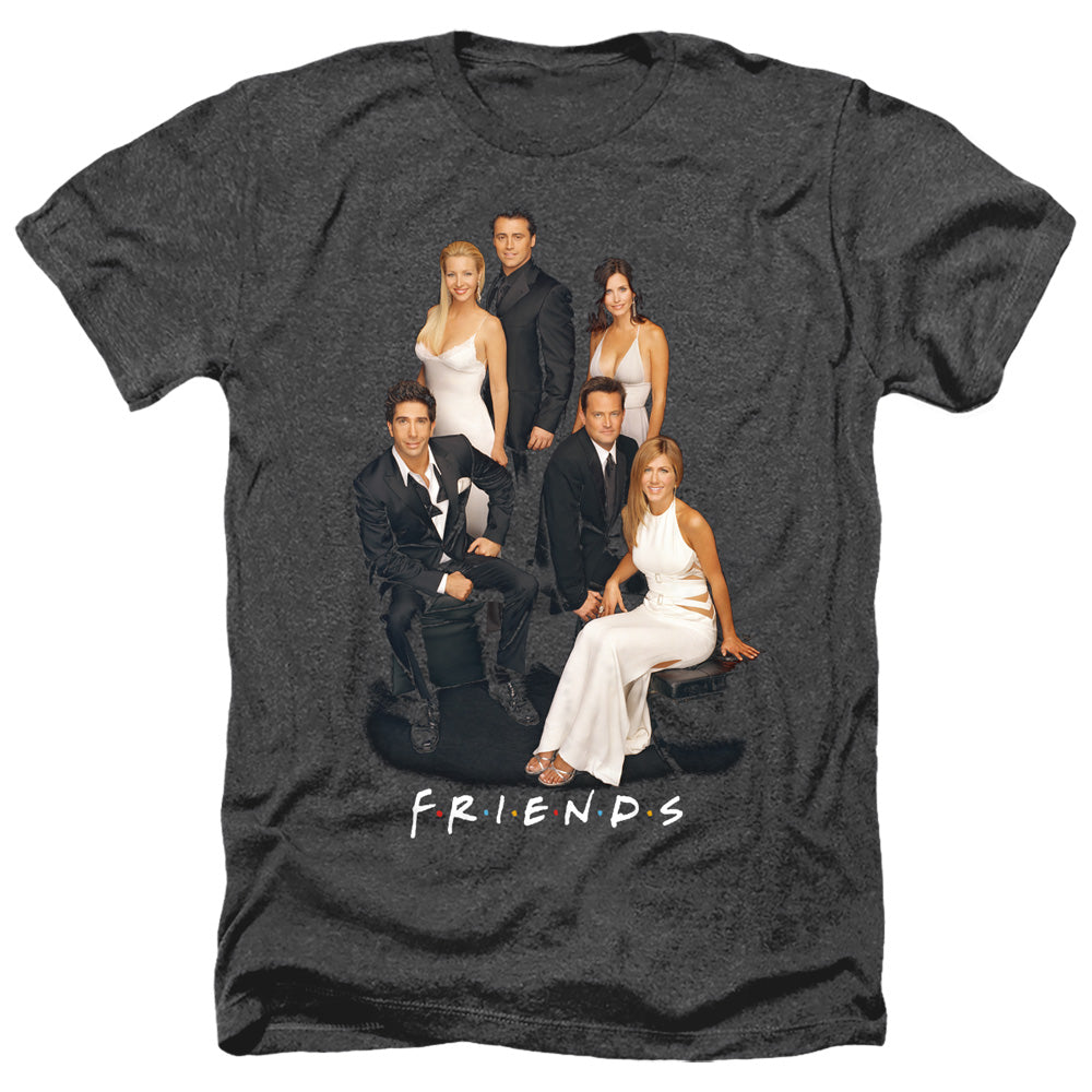 AN OFFCIALLY LICENSED FRIENDS CLASSY MEN'S HEATHER T-SHIRT CHARCOAL