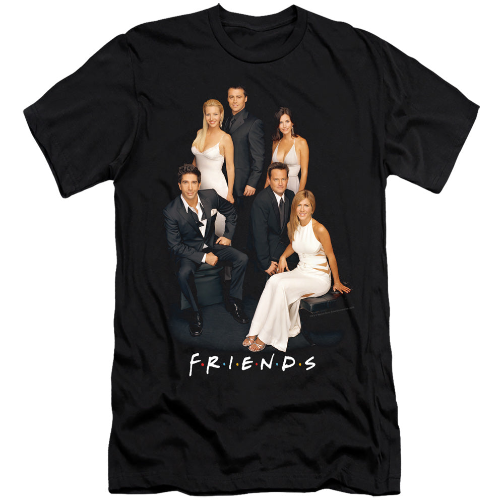 AN OFFCIALLY LICENSED FRIENDS CLASSY MEN'S PREMIUM SLIM FIT T-SHIRT BLACK