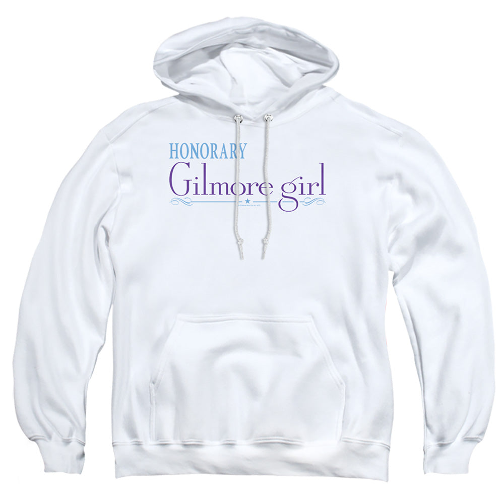 AN OFFCIALLY LICENSED GILMORE GIRLS HONORARY GILMORE GIRL ADULT UNISEX PULLOVER HOODIE WHITE