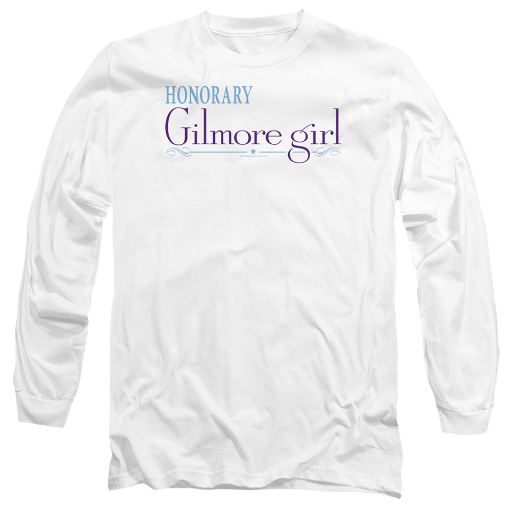 AN OFFCIALLY LICENSED GILMORE GIRLS HONORARY GILMORE GIRL MEN'S LONG SLEEVE T-SHIRT WHITE