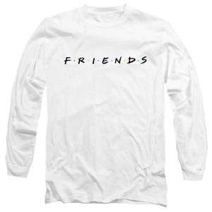 AN OFFCIALLY LICENSED FRIENDS LOGO MEN'S LONG SLEEVE T-SHIRT WHITE