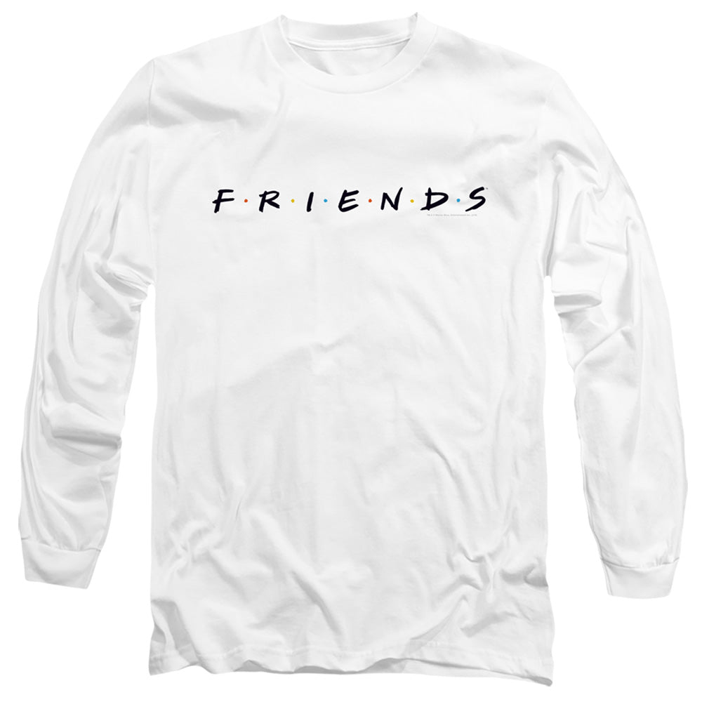 AN OFFCIALLY LICENSED FRIENDS LOGO MEN'S LONG SLEEVE T-SHIRT WHITE