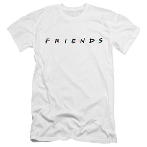 AN OFFCIALLY LICENSED FRIENDS LOGO MEN'S PREMIUM SLIM FIT T-SHIRT WHITE