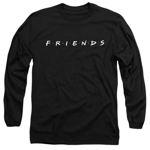 AN OFFCIALLY LICENSED FRIENDS LOGO MEN'S LONG SLEEVE T-SHIRT BLACK