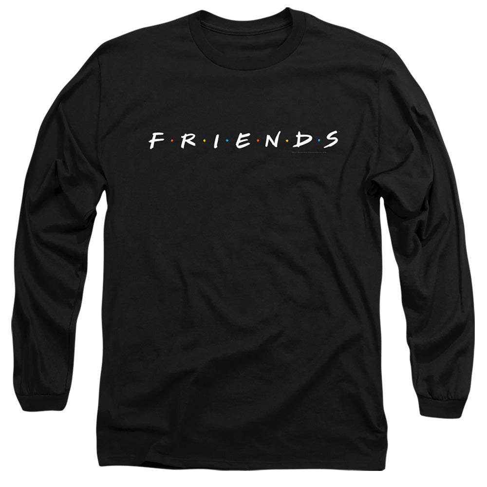 AN OFFCIALLY LICENSED FRIENDS LOGO MEN'S LONG SLEEVE T-SHIRT BLACK