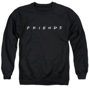 AN OFFCIALLY LICENSED FRIENDS LOGO ADULT UNISEX CREWNECK SWEATSHIRT BLACK