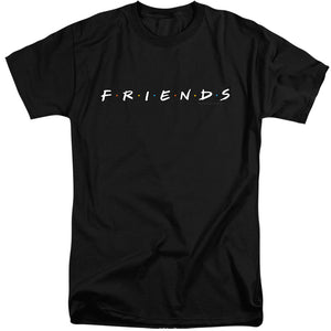 AN OFFCIALLY LICENSED FRIENDS LOGO MEN'S TALL FIT T-SHIRT BLACK