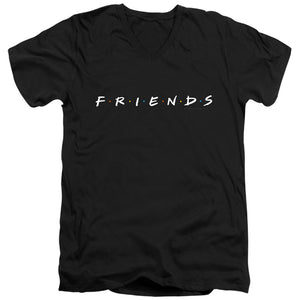 AN OFFCIALLY LICENSED FRIENDS LOGO MEN'S V-NECK T-SHIRT BLACK
