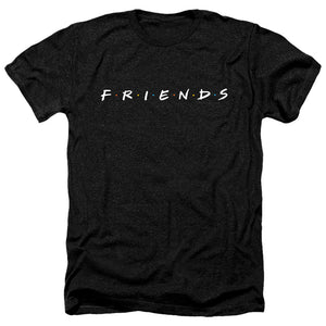 AN OFFCIALLY LICENSED FRIENDS LOGO MEN'S HEATHER T-SHIRT CHARCOAL