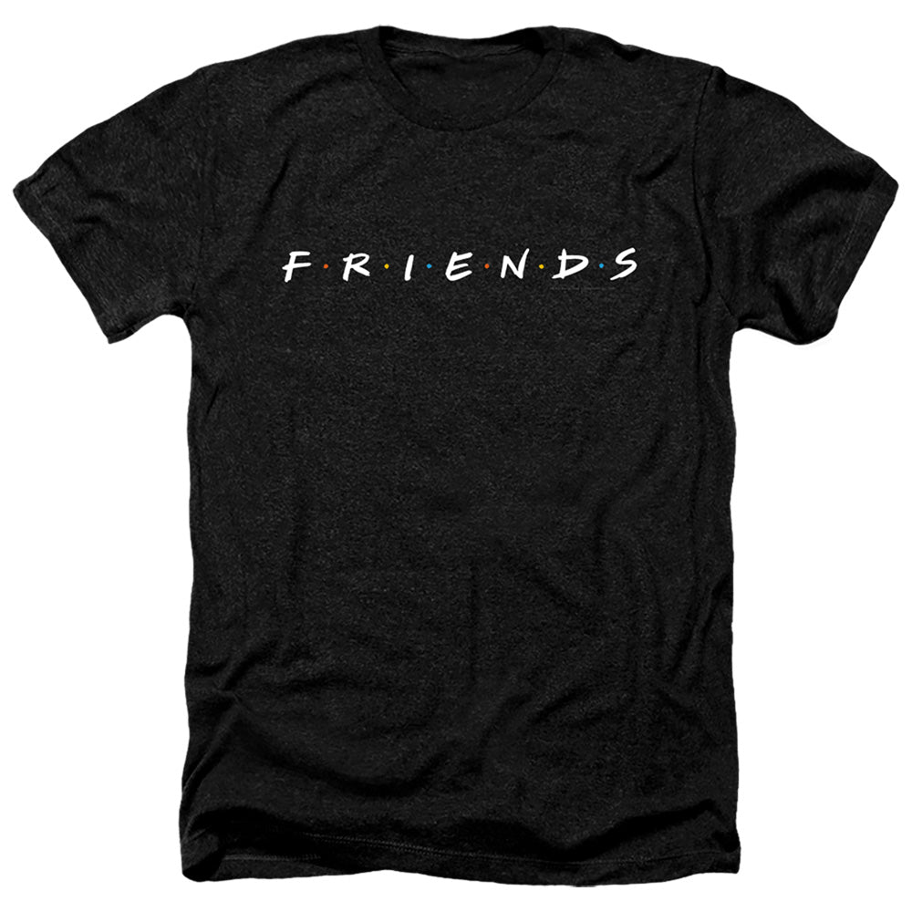 AN OFFCIALLY LICENSED FRIENDS LOGO MEN'S HEATHER T-SHIRT CHARCOAL