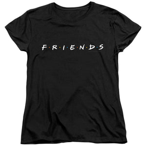 AN OFFCIALLY LICENSED FRIENDS LOGO WOMEN'S REGULAR FIT T-SHIRT BLACK