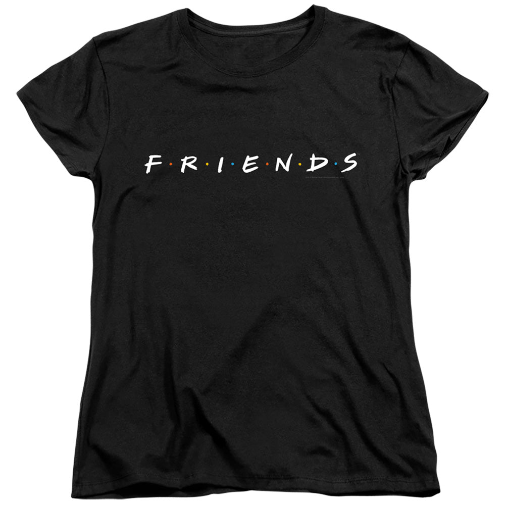 AN OFFCIALLY LICENSED FRIENDS LOGO WOMEN'S REGULAR FIT T-SHIRT BLACK