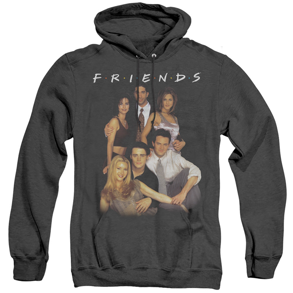 AN OFFCIALLY LICENSED FRIENDS STAND TOGETHER ADULT UNISEX HEATHER PULLOVER HOODIE BLACK