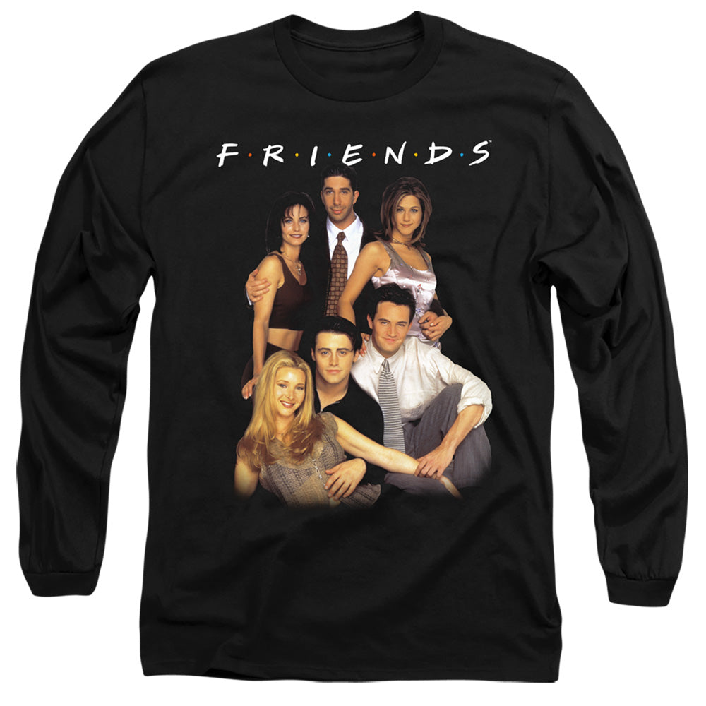 AN OFFCIALLY LICENSED FRIENDS STAND TOGETHER MEN'S LONG SLEEVE T-SHIRT BLACK