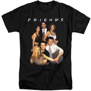 AN OFFCIALLY LICENSED FRIENDS STAND TOGETHER MEN'S TALL FIT T-SHIRT BLACK