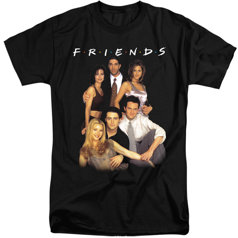 AN OFFCIALLY LICENSED FRIENDS STAND TOGETHER MEN'S TALL FIT T-SHIRT BLACK