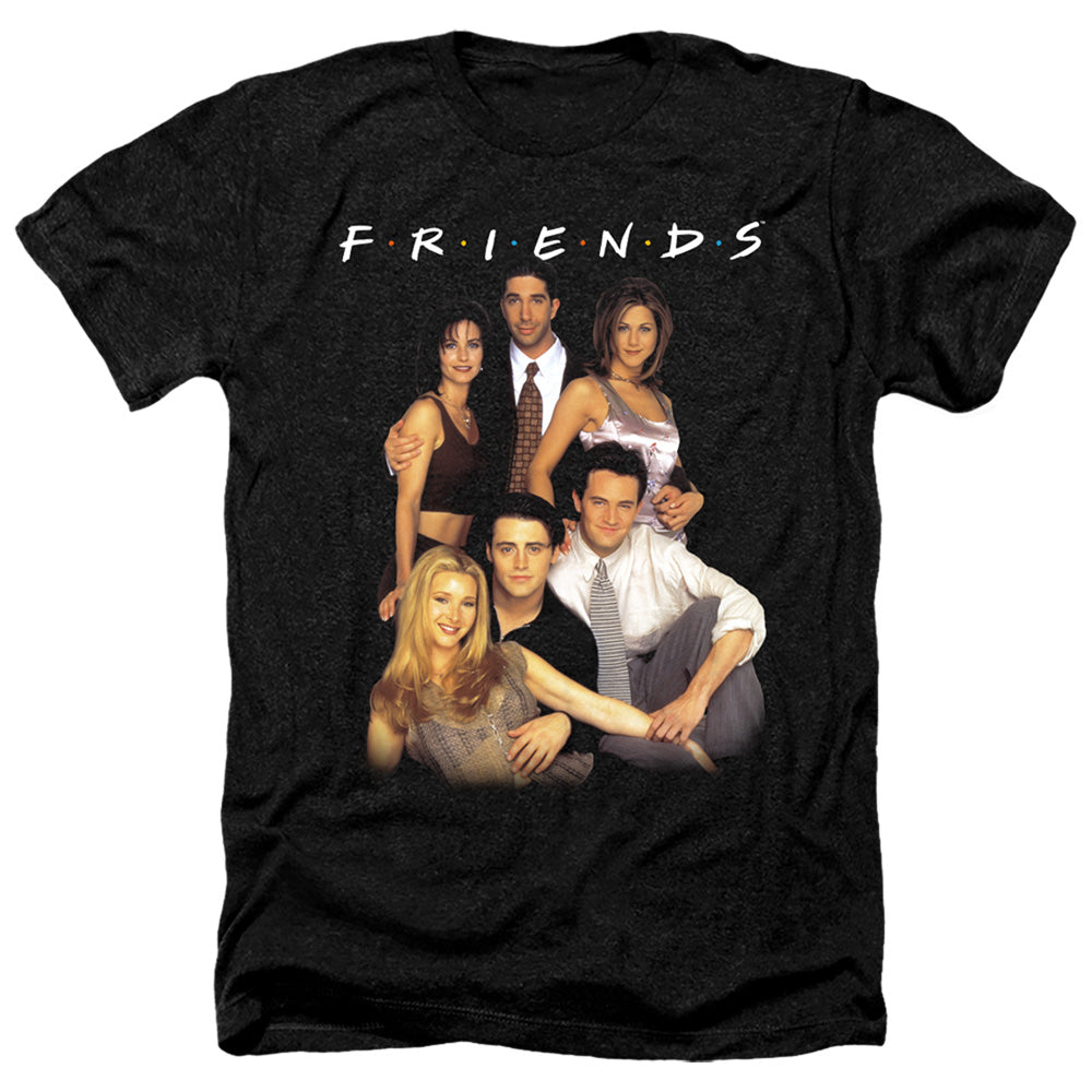 AN OFFCIALLY LICENSED FRIENDS STAND TOGETHER MEN'S HEATHER T-SHIRT CHARCOAL