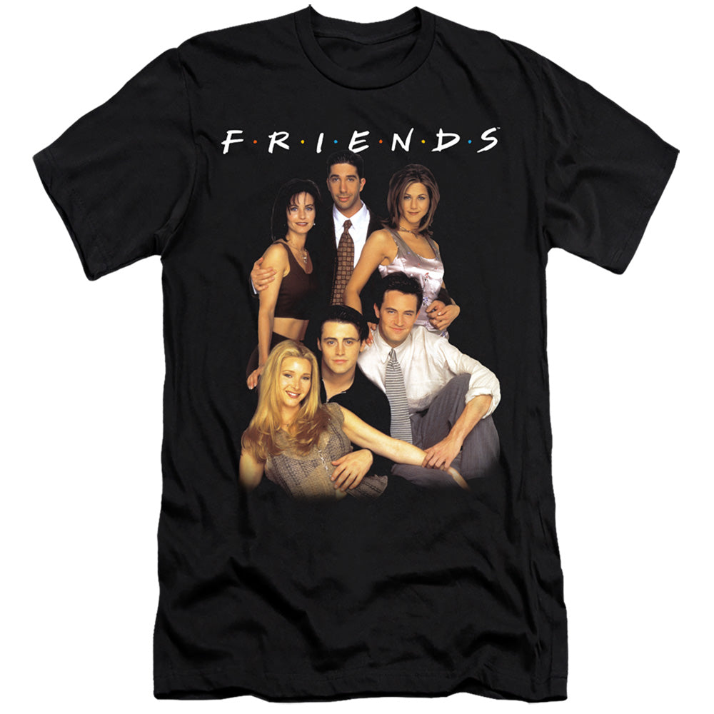 AN OFFCIALLY LICENSED FRIENDS STAND TOGETHER MEN'S PREMIUM SLIM FIT T-SHIRT BLACK