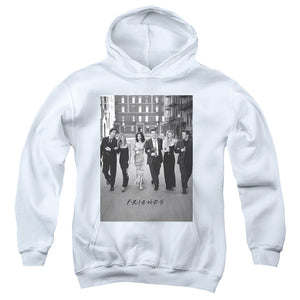 AN OFFCIALLY LICENSED FRIENDS WALK THE STREETS YOUTH HOODIE WHITE