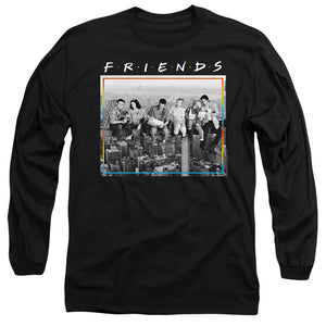 AN OFFCIALLY LICENSED FRIENDS LUNCH BREAK MEN'S LONG SLEEVE T-SHIRT BLACK