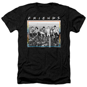 AN OFFCIALLY LICENSED FRIENDS LUNCH BREAK MEN'S HEATHER T-SHIRT CHARCOAL