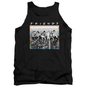 AN OFFCIALLY LICENSED FRIENDS LUNCH BREAK ADULT UNISEX TANK TOP BLACK