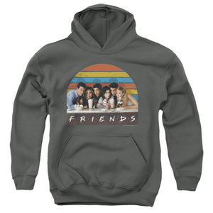 AN OFFCIALLY LICENSED FRIENDS SODA FOUNTAIN YOUTH HOODIE CHARCOAL