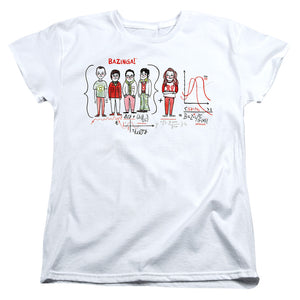 AN OFFCIALLY LICENSED BIG BANG THEORY BAZINGA EQUATION WOMEN'S REGULAR FIT T-SHIRT WHITE