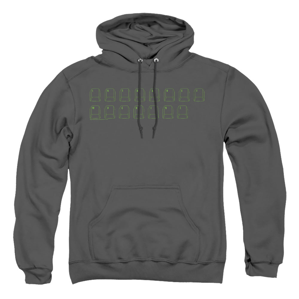 AN OFFCIALLY LICENSED BIG BANG THEORY INTRANET MACHINE ADULT UNISEX PULLOVER HOODIE CHARCOAL